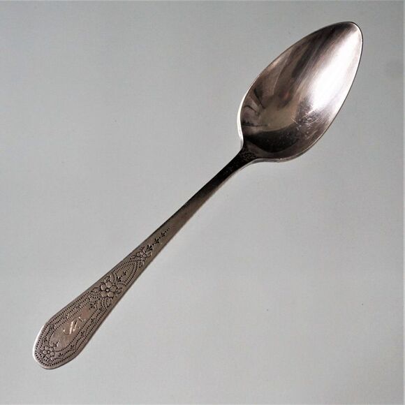 Vintage Oneida Community 1927 Paul Revere Pattern Silverplate Tea Spoon Monogram - Picture 2 of 11